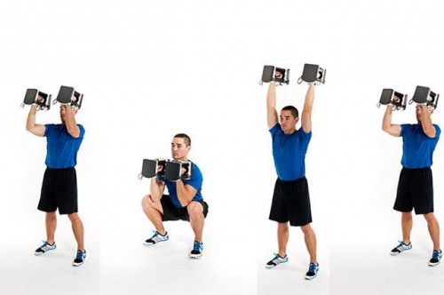 dumbbell thrusters
